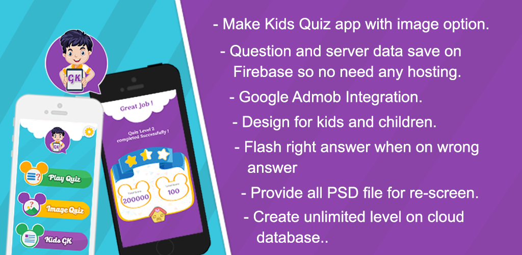 Kids Quiz - App - Android - Source code - free - Arkayapps