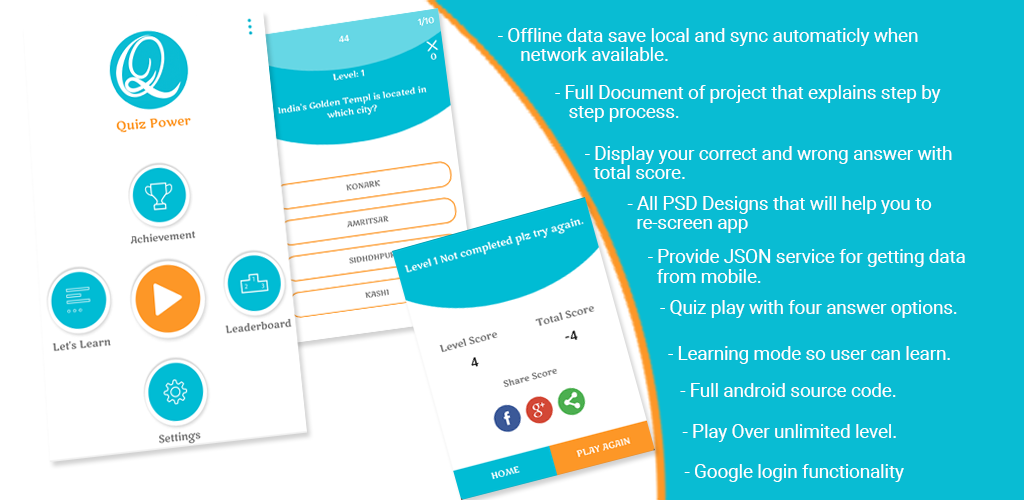 Quiz Power - App - Android - Quiz - Source code - free - Arkayapps